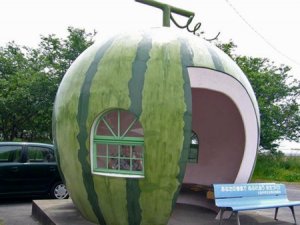 japan-bus-stop-watermelon